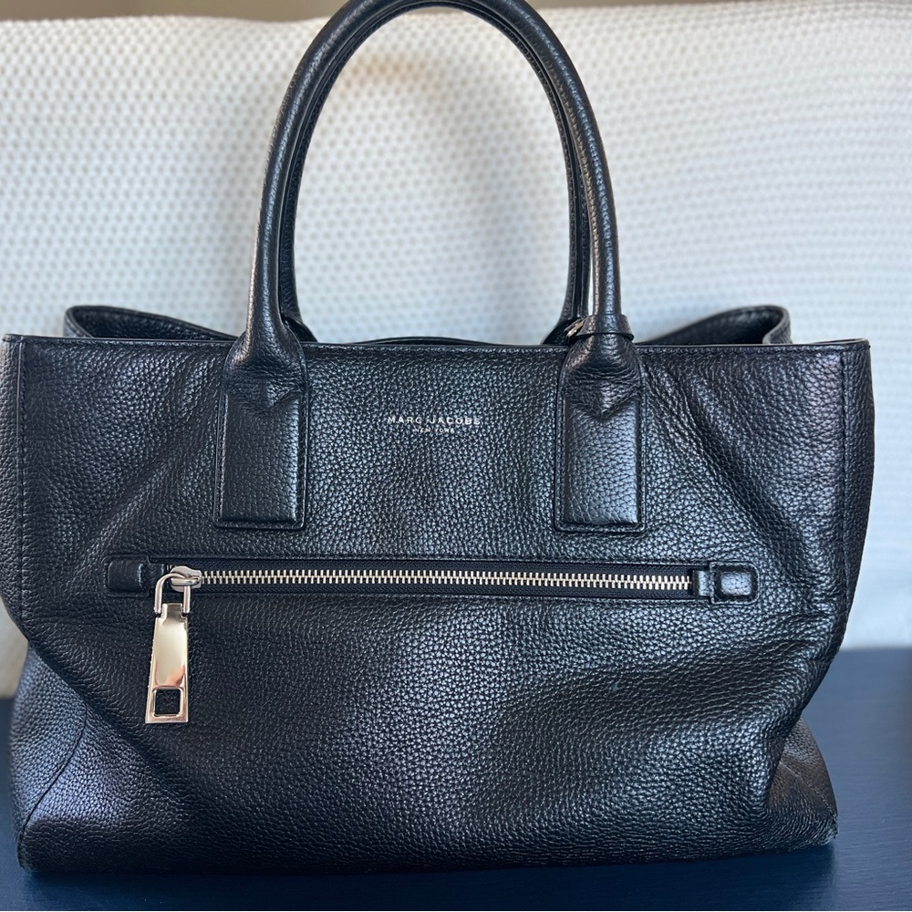 Marc Jacobs Black Leather Tote Bag/Laptop Bag